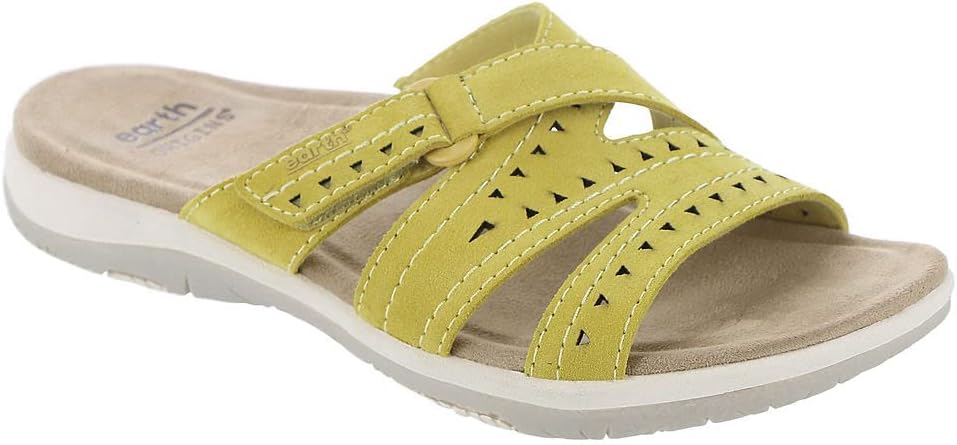 Earth Women's Suella Flat Sandals  Color Yellow Leather Size 7M