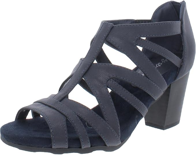 Easy Street Women's Amaze Dress Heeled Sandals  Navy Size 8 Style AMAZE