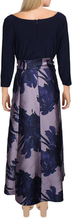 RM Richards High-Low Contrast Dress  Color Navy/Orchid Size 12