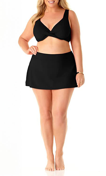 Anne Cole Plus Size Swim Skirt  Color Black Noire Size 22W