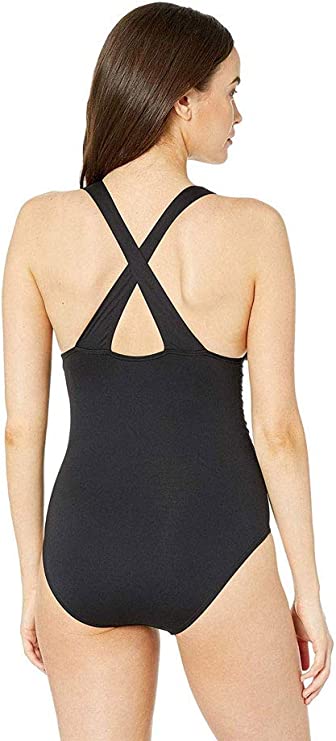 Michael Kors Women's Urban Gypsy High Neck Shirred One-Piece Swimsuit  Color Black Size 8