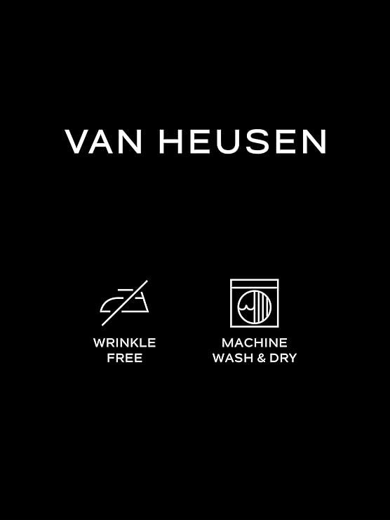 Van Heusen Men's Tall Classic/Regular Fit Poplin Dress Shirt  Black 19 35/36