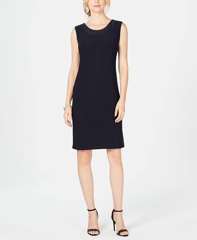 R&M Richards Women's Petite Jacket Dress  Color Navy Size 10P