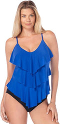 Magicsuit Rita Tiered Slimming Tankini Top  Color Cobalt Size 12