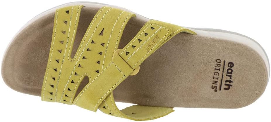 Earth Women's Suella Flat Sandals  Color Yellow Leather Size 7M
