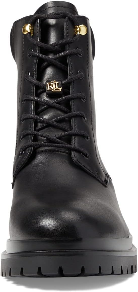 Lauren Ralph Lauren Women's Carlee Lug-Sole Booties  Color Black Leather Size 5M