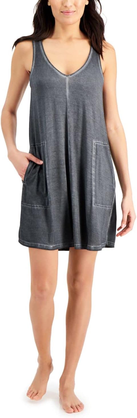Jenni Women's Washed Tank Chemise Nightgown  Color Cast Iron Size XS