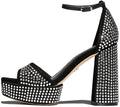 Sam Edelman Nellie Glitz Block Heel Ankle Strap Open Toe Heeled Sandals  Color Black Size 6M