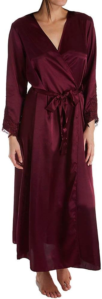 Flora by Flora Nikrooz Plus Size Satin  Stella Robe Lingerie  Bordeaux Size 2X