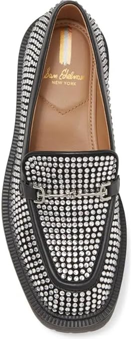 Sam Edelman Women's	Laurs Fashion Rounded Toe Platform Loafer  Color Glitz Black Size 7.5M