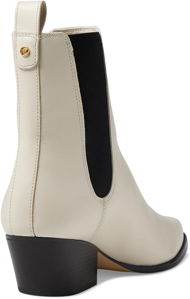 Michael Kors Kinlee Pointed-Toe Pull-On Booties  Light Cream Size 10
