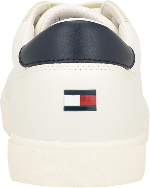 Tommy Hilfiger Men's Ribby Lace Up Fashion Sneakers  Cream/Beige/Navy Size 13