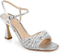 Jewel Badgley Mischka Women's Fanny Pearl Stiletto Heel Sandals  Silver Metallic Size 7.5