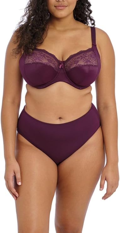 Elomi Full Figure Morgan Underwire Stretch Lace Bra  Blackberry Size 38H