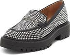Sam Edelman Women's	Laurs Fashion Rounded Toe Platform Loafer  Color Glitz Black Size 7.5M