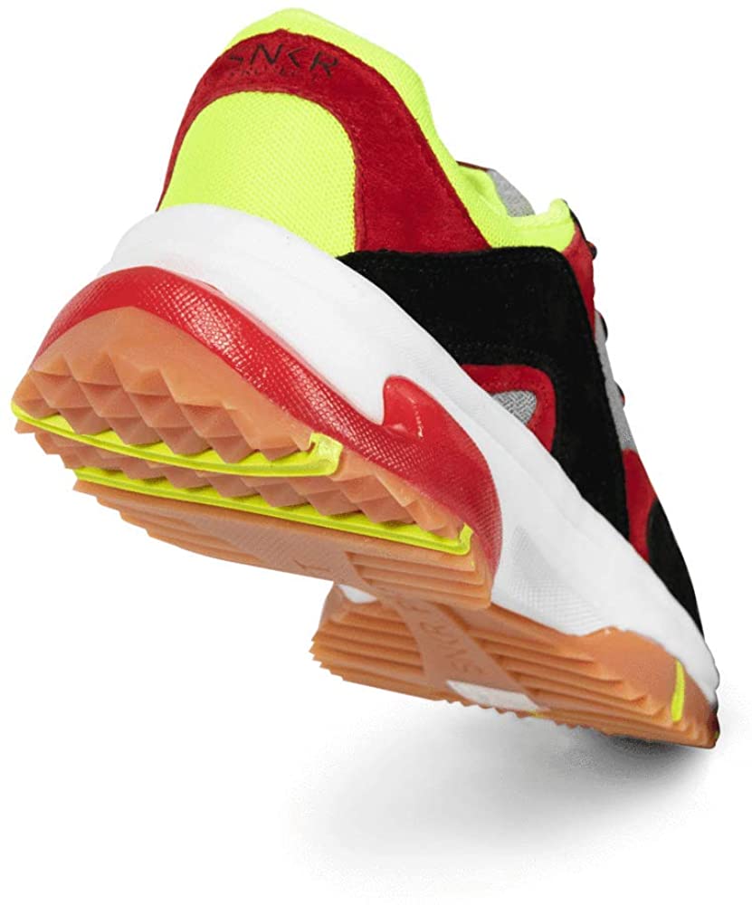 SNKR Project Men's Prospect Park Sneaker  Black/Red/Yellow Size 10