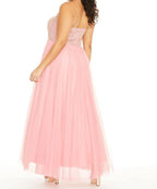City Studios Plus Size Embellished Tulle Ball Gown  Color Passion Pink Size 18W