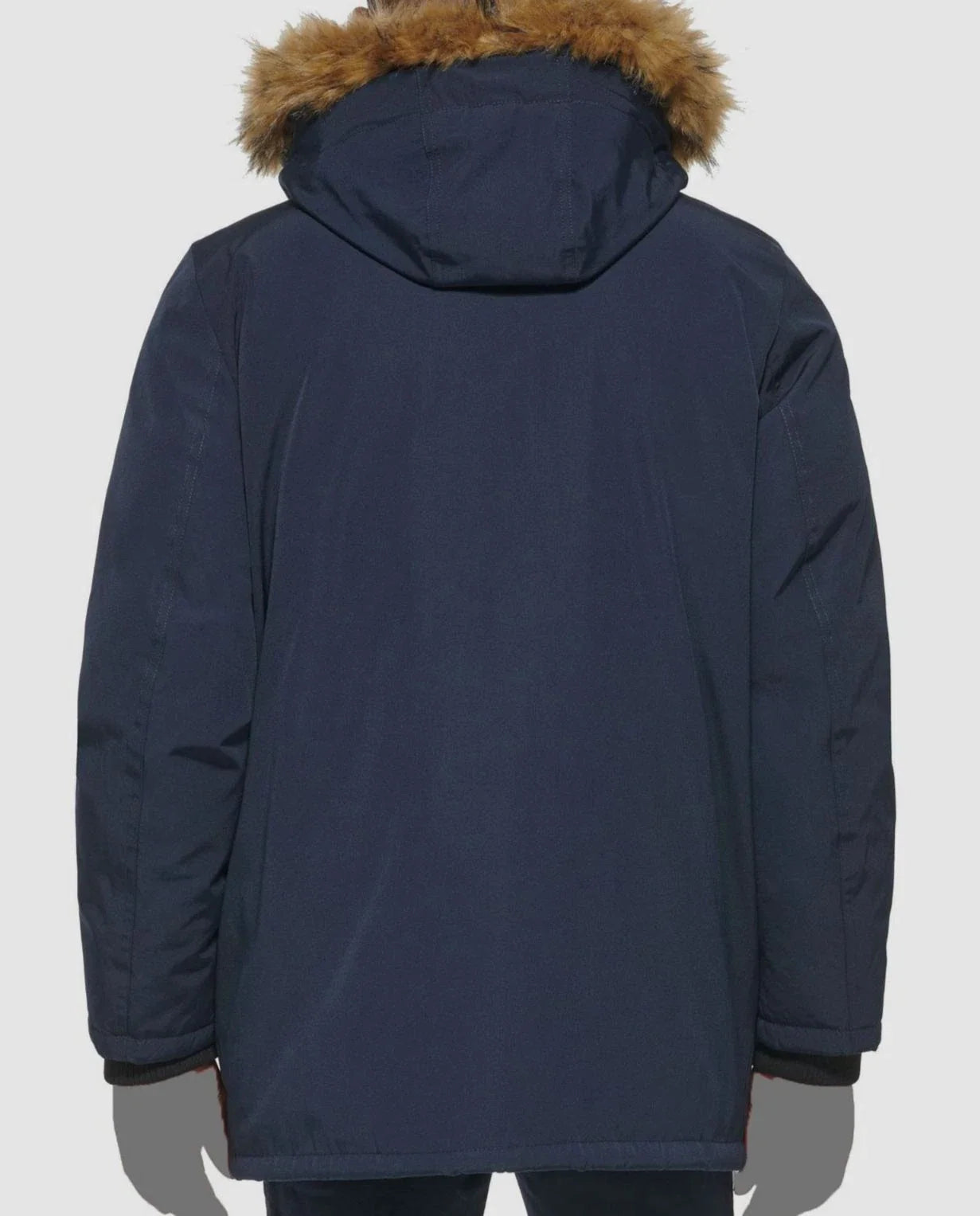 Club Room Men's Parka Faux Fur-Hood Coat  Navy Size L