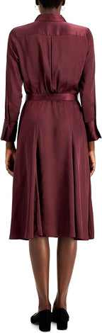 Alfani Fit Flare Belted Midi Dress Color Berry Jam Size 4