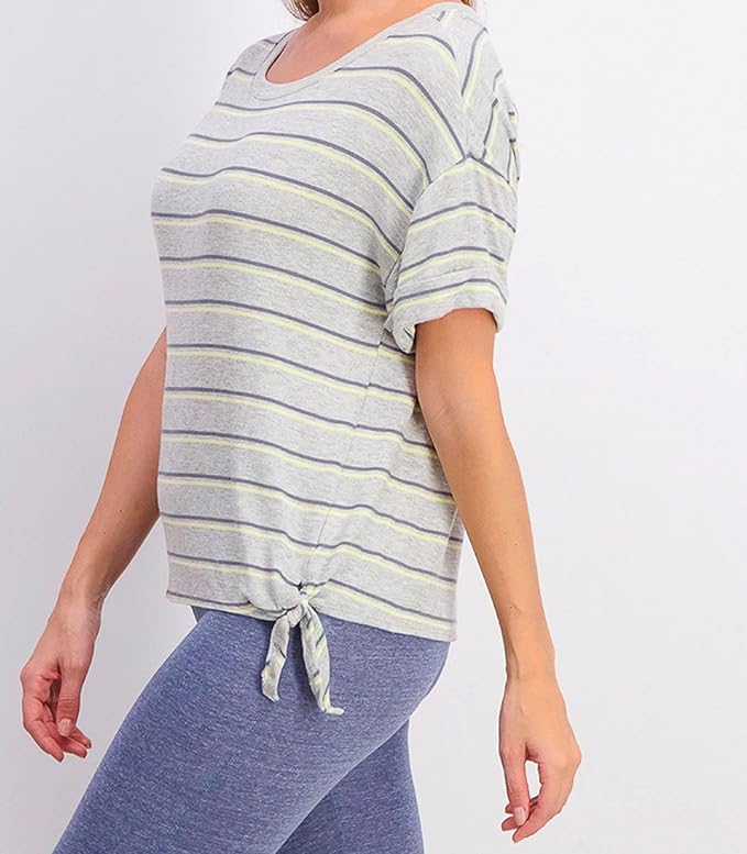 Alfani Women's Side-Tie Sleep T-Shirt  Color Duel Stripe Size XL