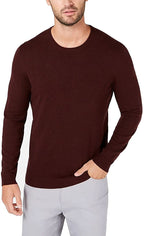 Alfani Men's Sweater Port Heather Large Crewneck Pullover Sweater  Color Red Size L
