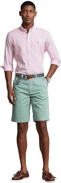 Polo Ralph Lauren Men's Long Sleeve Classic Oxford Shirt  Pink/White Size M
