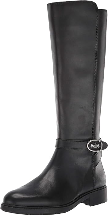 COACH Women's Ruby Horse & Carriage Boot w/ Extended Calf  Color Black Leather Size 5.5B/M