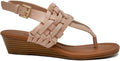 Sugar Women's Simone Vegan Leather Slingbacks Wedge Sandals  Color Blush Nubuck Size 8.5M