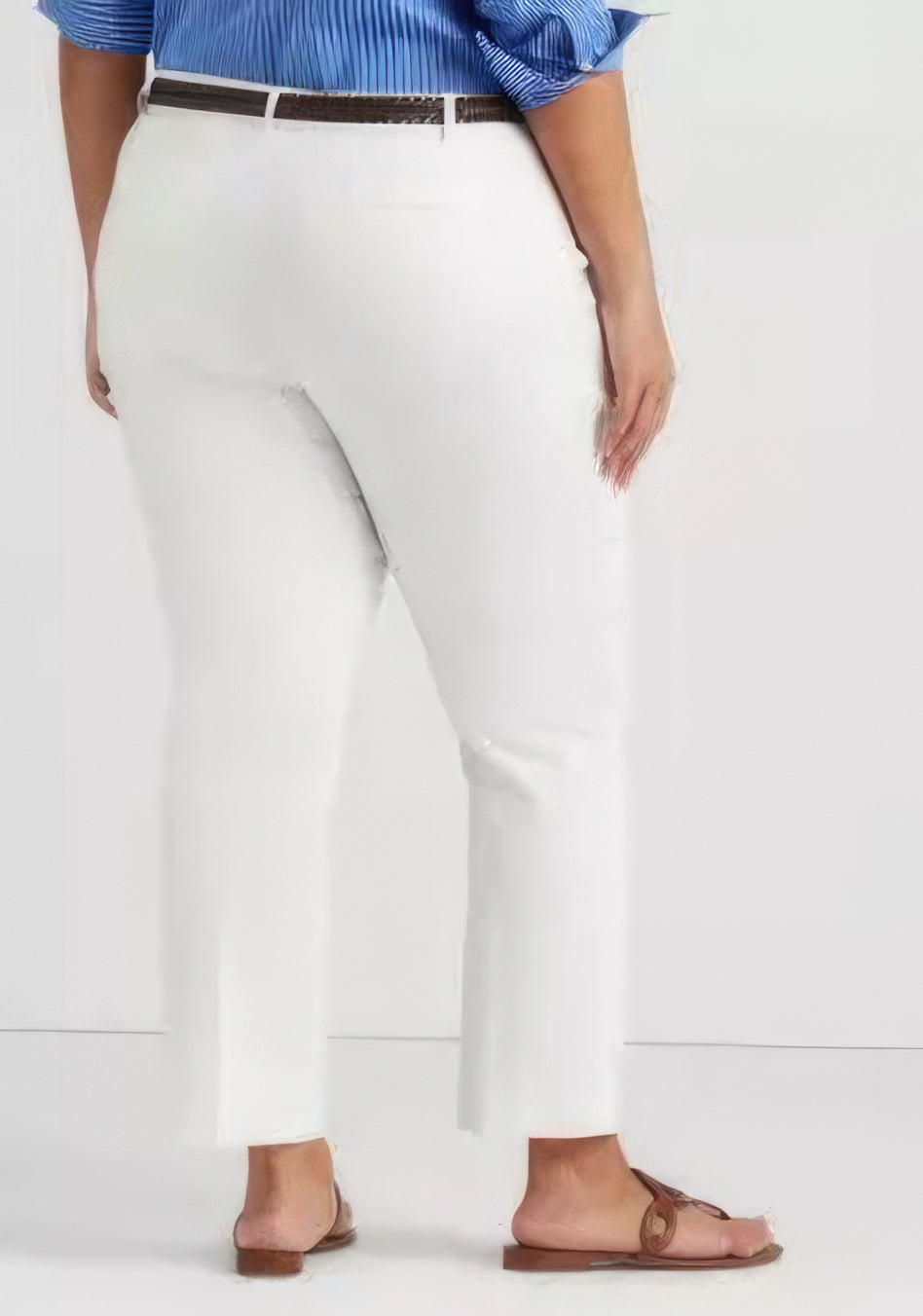 Lauren Ralph Lauren Women's Plus Size Stretch Cotton Cropped Pants  Color White Size 20W