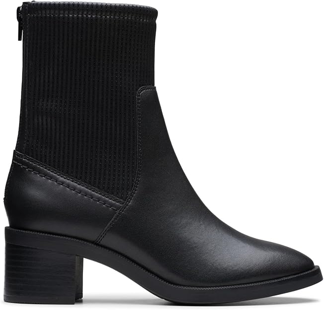 Clarks Women's Lileigh Holly Ankle Boots  Black Leather Size 7