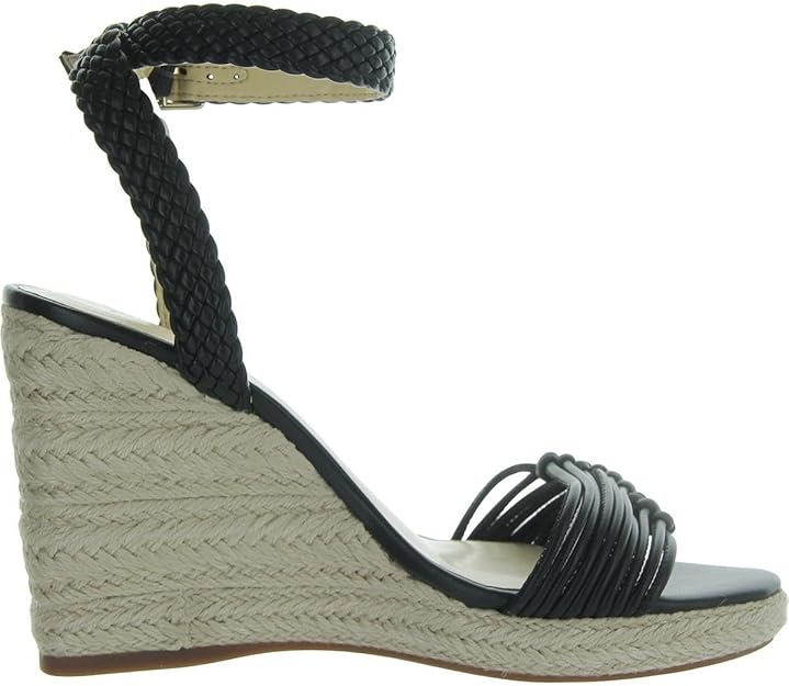 Jessica Simpson Women's Talise Knotted Strappy Platform Wedge Sandal  Black Size 10