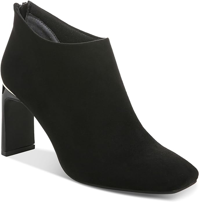 Alfani Women's Brittnee Square-Toe Booties  Color Black Vegan Suede Size 9.5M