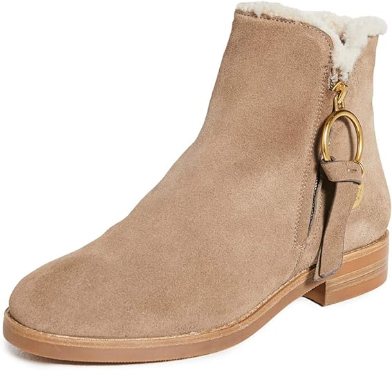 See by Chloe Women's Louise Shearling Ankle Boots  Color Crosta Taupe Size EU 38/US 7.5