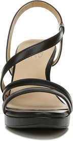 Naturalizer Women's Brenta Strappy Sandals  Color Black Vegan Leather Size 8M