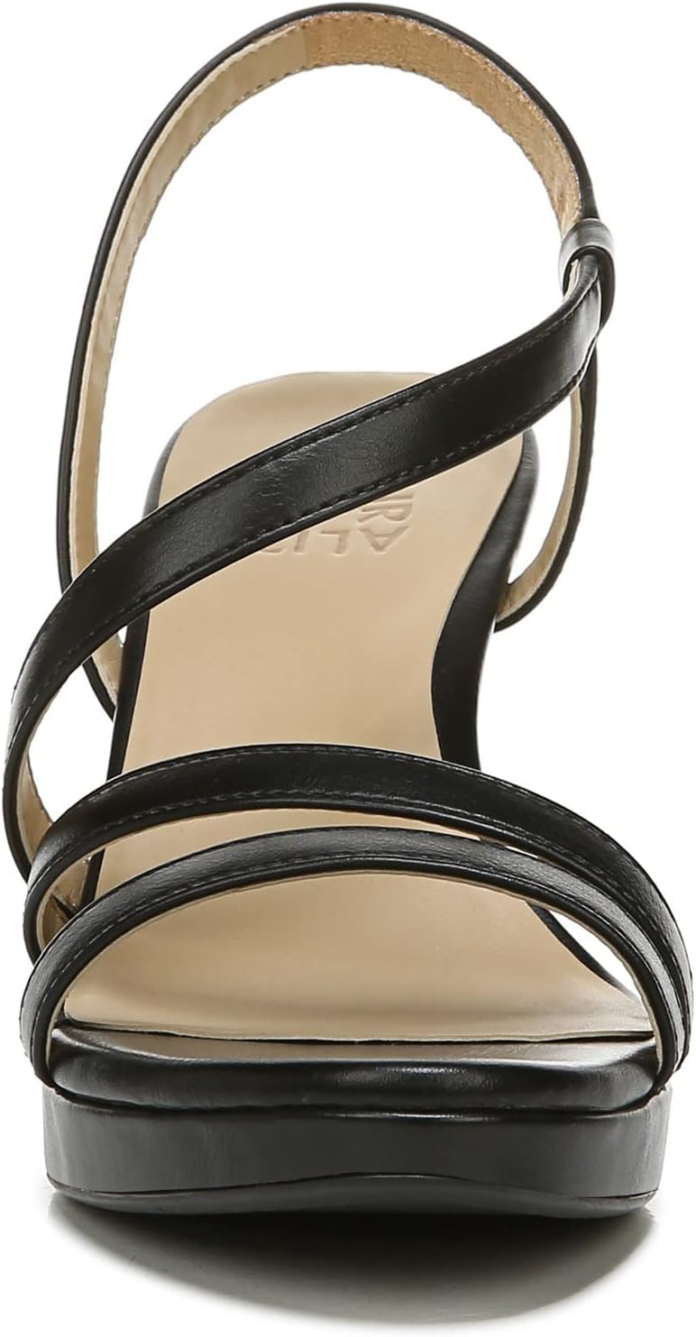 Naturalizer Women's Brenta Strappy Sandals  Color Black Vegan Leather Size 8M