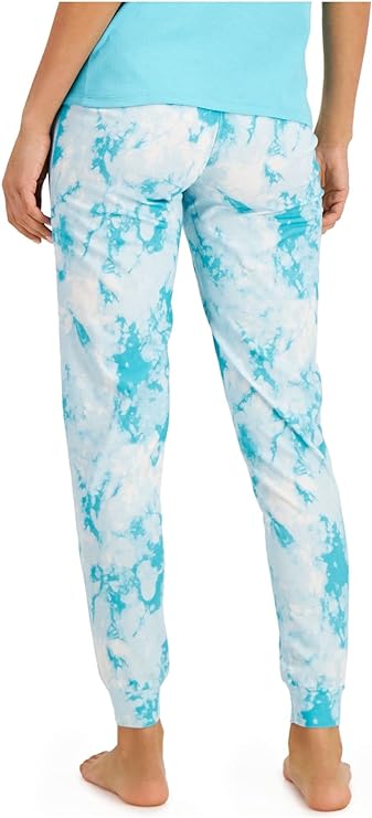 Jenni Women's Printed Jogger Pajama Pants  Color Turquoise Sea Size XS