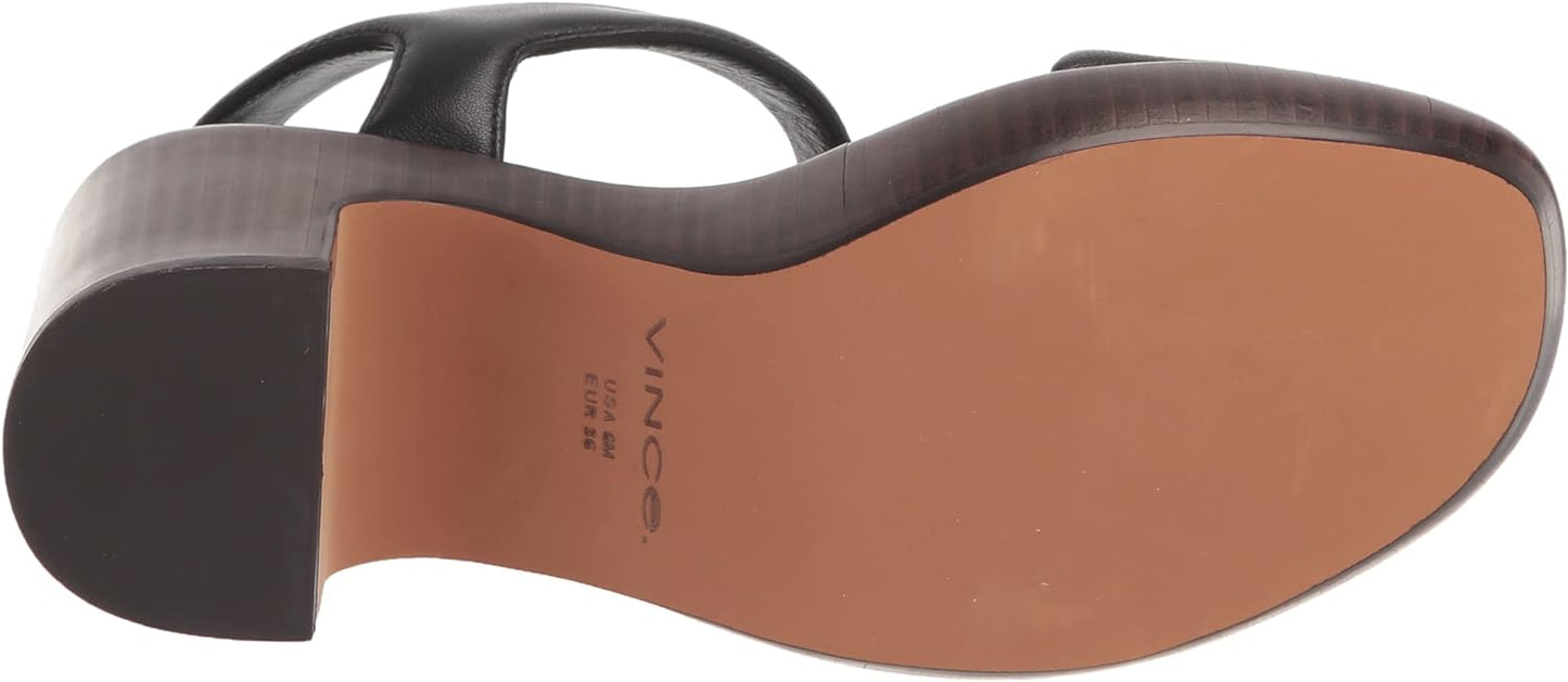 Vince Women's Noelle Mid Heeled Sandals  Color Black Leather Size 6M