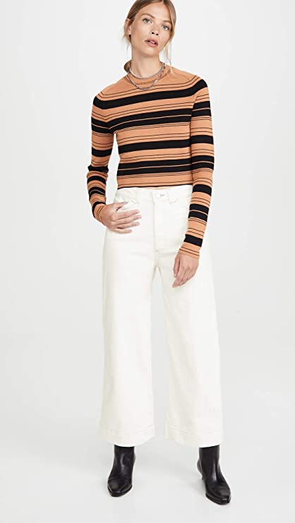 AG Jeans Women's Rosie Cropped Wide-Leg Jeans  Color Modern White Size 28