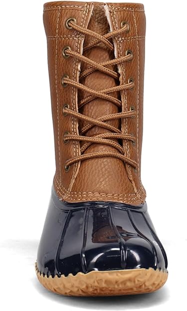 JBU Women's Maplewood Waterproof Rain Mid Calf Boots  Color Navy/Tan Size 10M