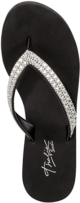Thalia Sodi Women's Emira Embellished Wedge Sandals  Color Black Bling Size 6M