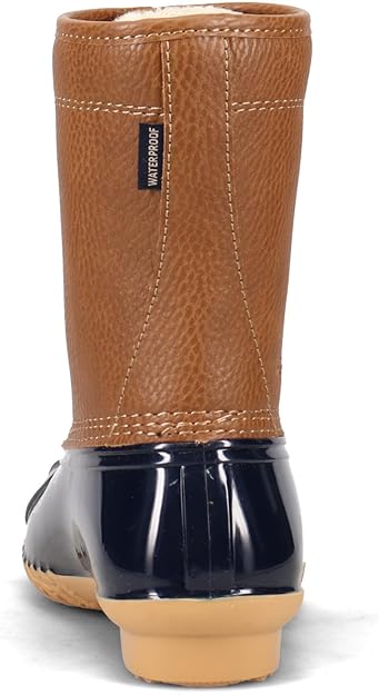 JBU Women's Maplewood Waterproof Rain Mid Calf Boots  Color Navy/Tan Size 10M