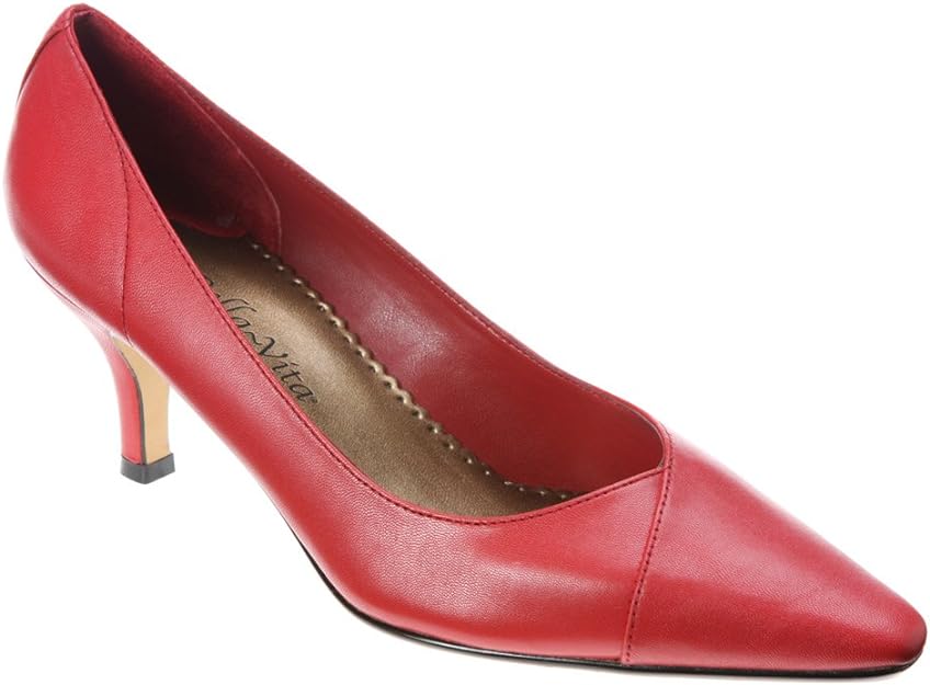 Bella Vita Women’s Wow Leather Closed Toe Classic Pumps  Color Red Kidskin Size 9N