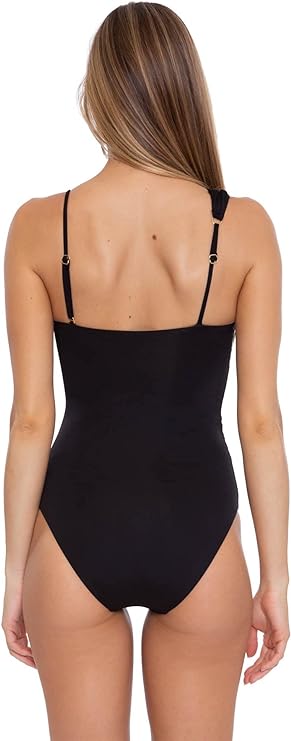 Trina Turk Monaco Asymmetrical One-Piece Swimsuit  Color Black Size 8