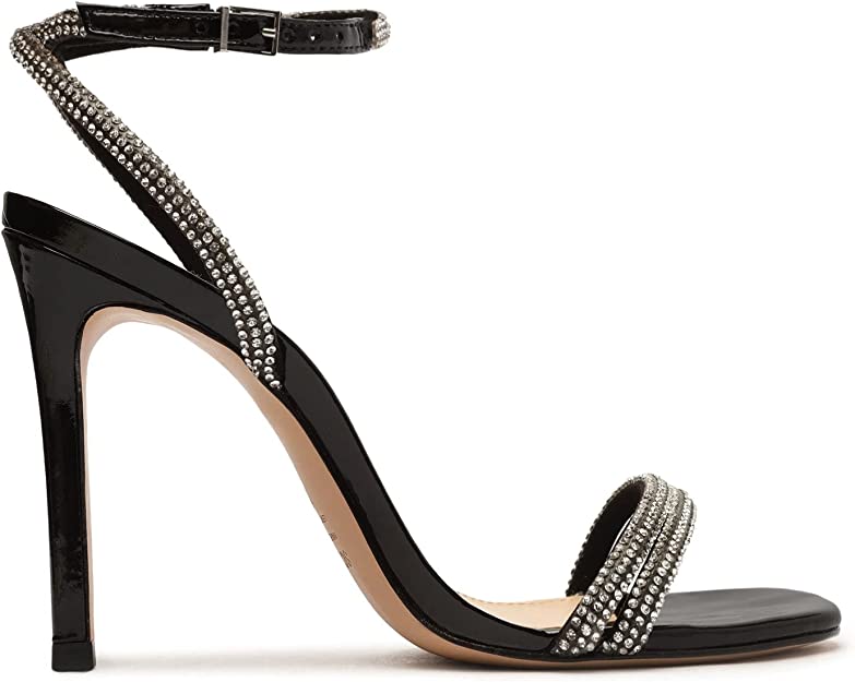 SCHUTZ Altina Glam Sandals  Color Chrystal/Black Size 8.5B