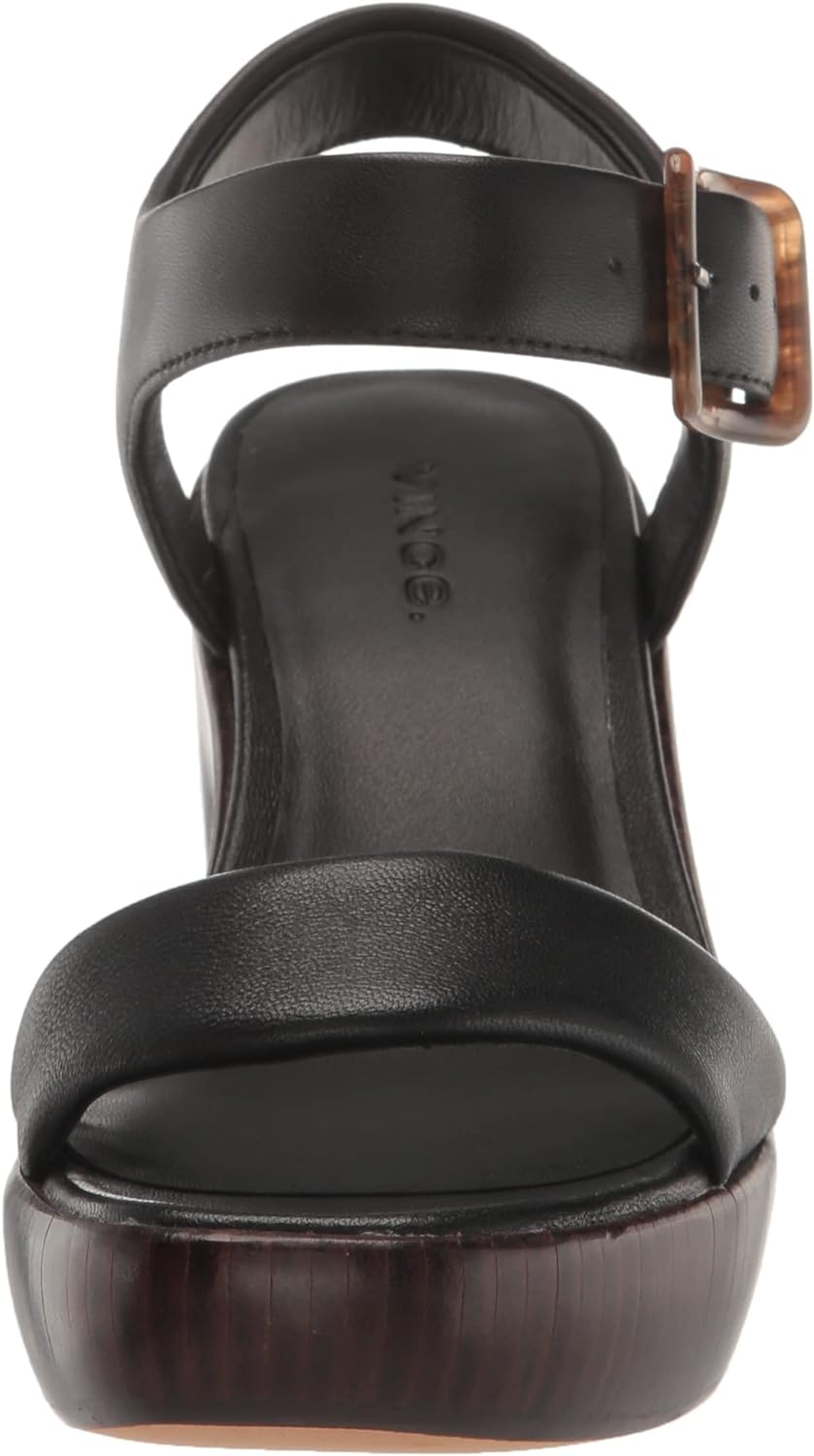 Vince Women's Noelle Mid Heeled Sandals  Color Black Leather Size 6M