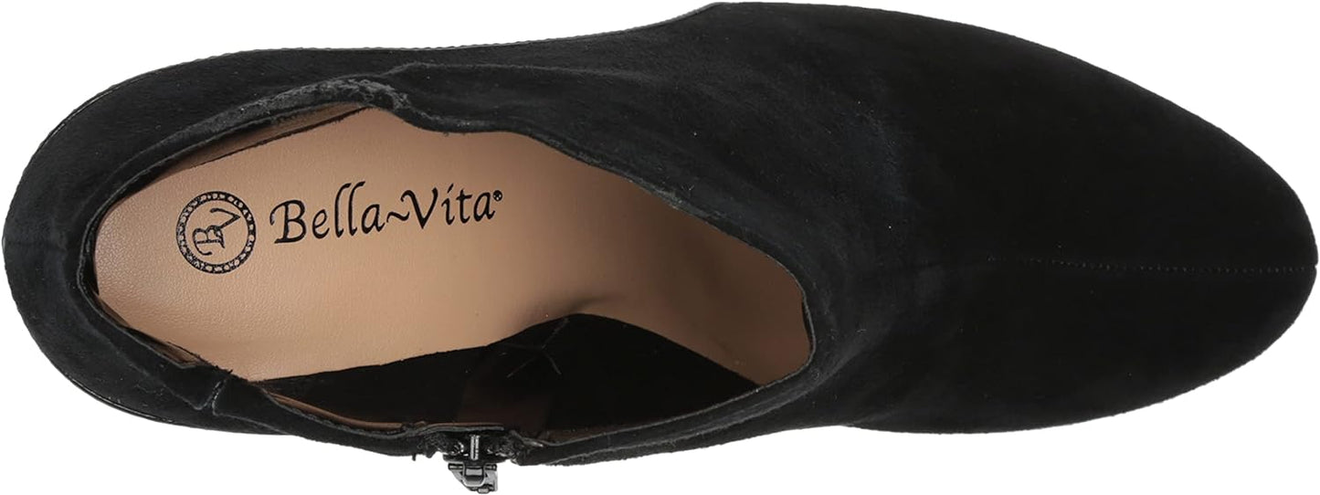 Bella Vita Women's Brennan Ankle Dress Booties  Color Black Kid Suede Leather Size 10W