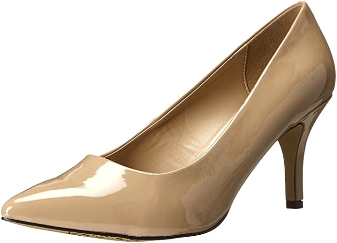 Bella Vita Women's Define II Dress Pump  Color Nude Patent Size 7.5WW