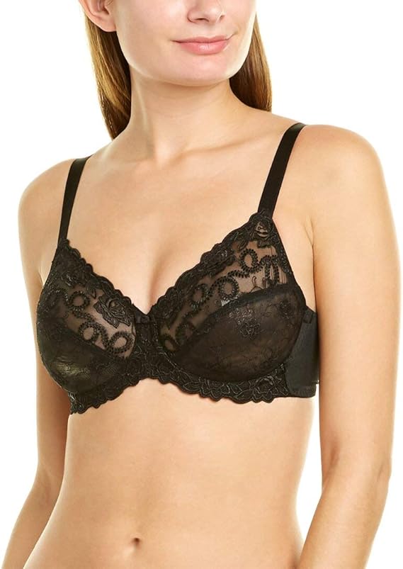 Wacoal Renaissance Rose Embroidered Underwire Bra  Black Size 40C