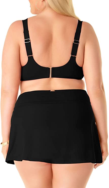 Anne Cole Plus Size Swim Skirt  Color Black Noire Size 22W