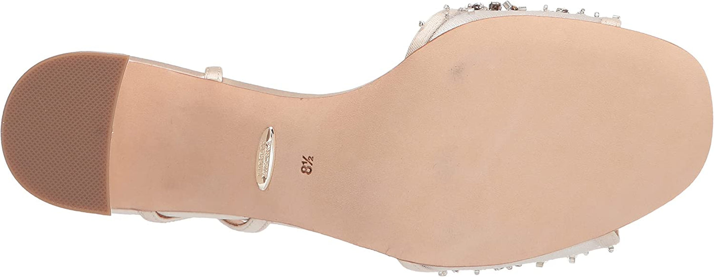 Badgley Mischka Women's Blaine Heeled Sandal  Ivory Satin Size 11